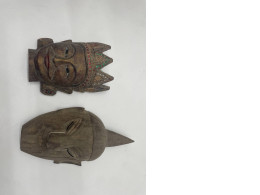 Set of 2 wood mask 