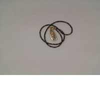 Beaded necklace with gold pendant 