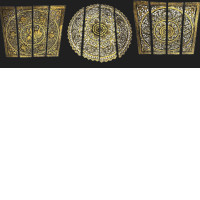 Set of 3 wooden paintings, consisting of parts