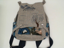 Gray patterned backpack Gray patterned backpack