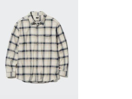  UNIQLO Flannel Regular Fit Checked Long Sleeve Shirt - Blue, XL 
