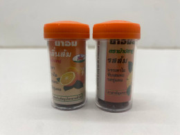 Set of 2 Cough drops, Double Fish Horse brand, orange flavor 