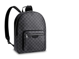 Leather men's black and gray briefcase