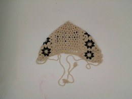Cream and black wool hat 