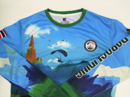 Blue and green long-sleeved round neck shirt Size M 