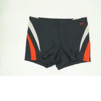 Gray swimming trunks with orange stripes 