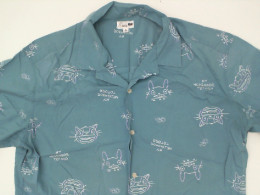 Blue Hawaiian shirt with cat pattern Size XL Blue Hawaiian shirt with cat pattern Size XL