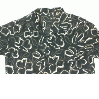 Black Hawaiian shirt with floral collar Size XL