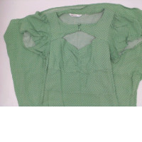 Women's green long dress with white polka dots  Size S 