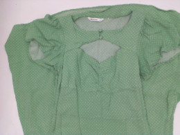 Women's green long dress with white polka dots  Size S 