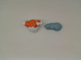Set of 2 Purple and white orange acrylic cat 