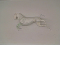 Big white acrylic horse 