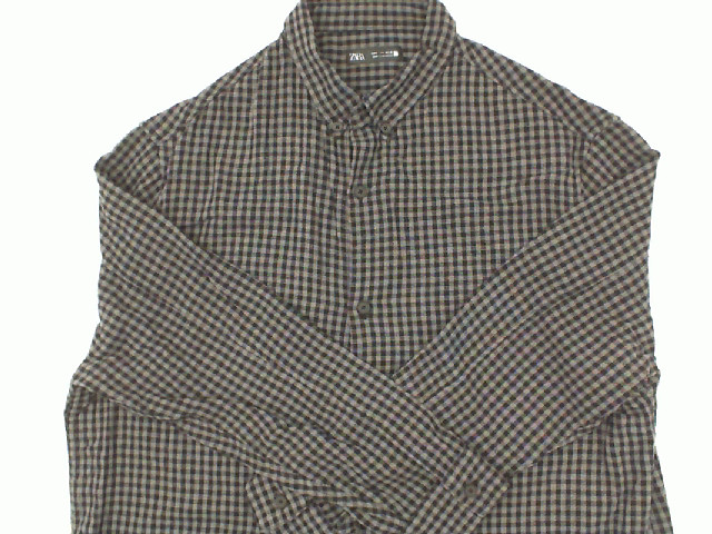Men's long-sleeved shirt, gray plaid pattern, black pattern Size XL Men's long-sleeved shirt, gray plaid pattern, black pattern Size XL