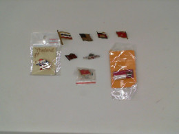 Set of 9 National flag pins of various countries 