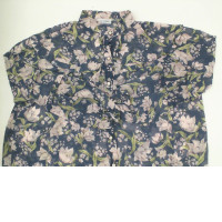 Women's green long-sleeved shirt with floral pattern Size L 