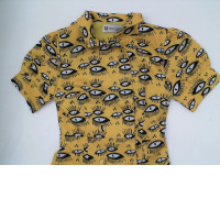 Yellow long dress with eye pattern