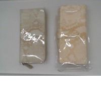 Set of 2 Women's long wallet in white leather 