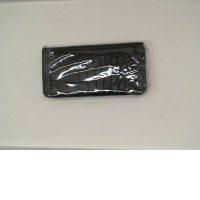 Women's long black leather wallet 