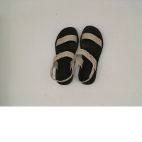 Women's black and cream sandals 