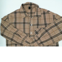 Brown plaid long-sleeved shirt Size L