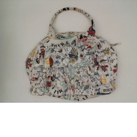 Women's white patterned crossbody bag