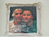 White neck pillow with pattern 