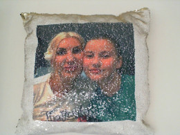 White neck pillow with pattern 