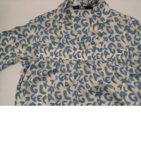 Blue and white shirt and shorts 