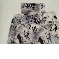  Women's white tank top and shorts with black pattern 