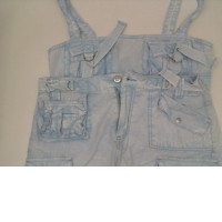 Women's light blue strapless top and shorts 