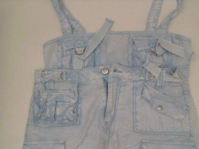 Women's light blue strapless top and shorts Women's light blue strapless top and shorts