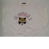 Women's long-sleeved round neck t-shirt in white 