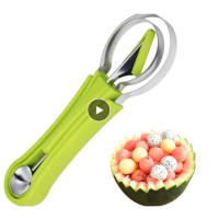 Set of 4 Small Melon Baller Scoop Set 4 In 1 Stainless Steel Fruit Scooper Baller Seed Remover Melon Baller Fruit Carving Knife Cutter