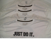 Set of 5 Men's white round neck t-shirt Size 3XL
