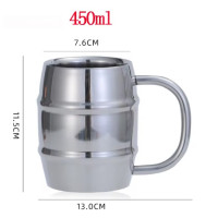 304 Stainless Steel Beer Mug Double Wall Thermal Cup Handle Bar Metal Water Wine Tumbler Insulation Keeps Cool