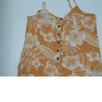 Women's green leaf pattern short dress 