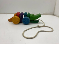 Dinosaur wooden pull-car toy 