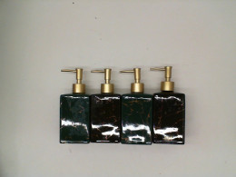 Set of 4  Marble pattern square pump bottle with gold pump head