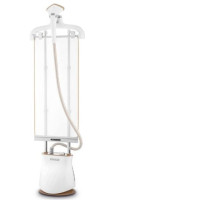 USED Black+Decker Garment Steamer with Twin Pole and Ironing Board 1.5 L 2400W, White/Gold – GST2400-B5