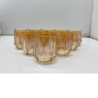 Big Set Yellow clear drinking glass 