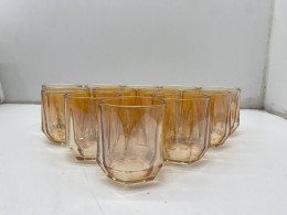 Big Set Yellow clear drinking glass 