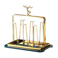 6-piece glass hanger, gold color