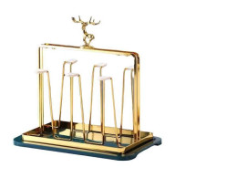 6-piece glass hanger, gold color