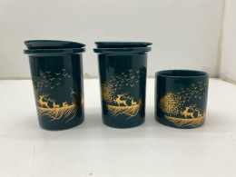 Set of 3 Black tea glass with gold pattern Set of 3 Black tea glass with gold pattern