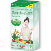 Thai fiber powder from vegetables and fruits for weight loss VIDA Fiber Mix + Aloe Vera Veggie 50 bags of 12 g.