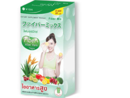 Thai fiber powder from vegetables and fruits for weight loss VIDA Fiber Mix + Aloe Vera Veggie 50 bags of 12 g.