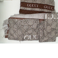 Set of  Gucci grey pattern bed cover and bed sheet, pillowcases, bolster case, 6 feet 