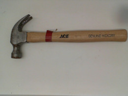 Claw hammer with wooden handle