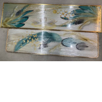 Set of 2 Beautiful feather wall art 