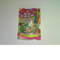 Soft candies in a multi-colored bar